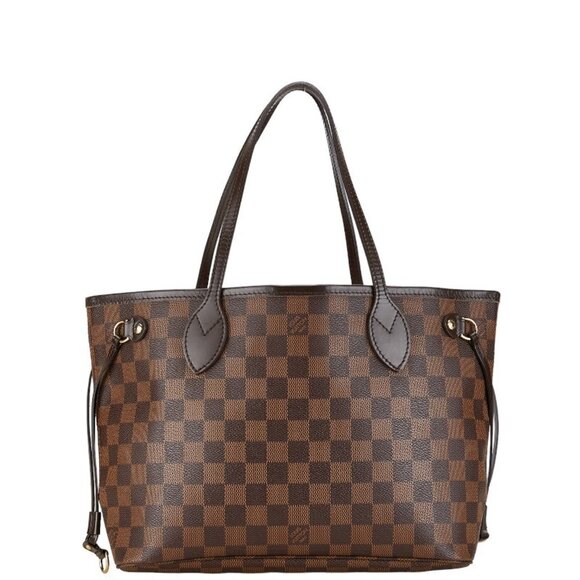 LOUIS VUITTON Brown Damier Leather Neverfull PM Tote Bag - Picture 2 of 10